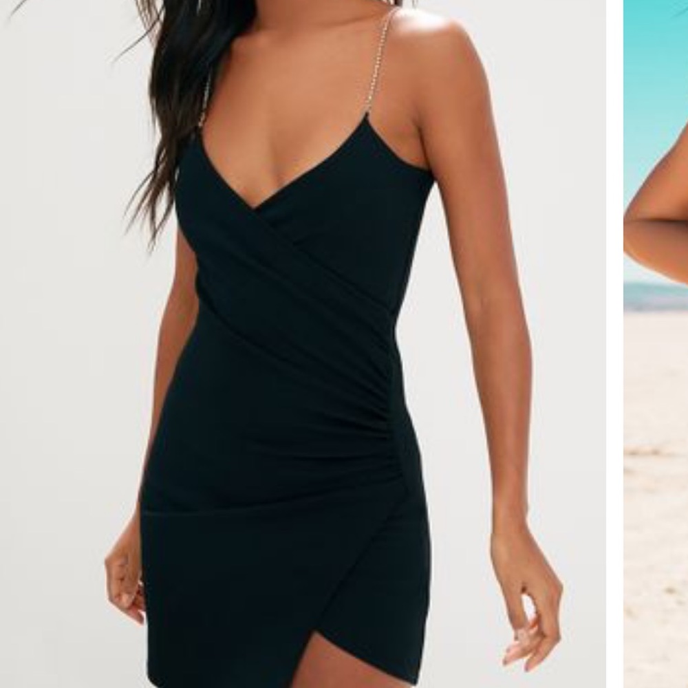 Pretty Little Thing Black Wrap Dress